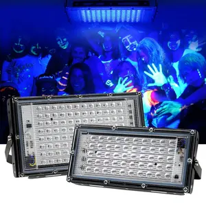 UV 홍수 빛 60W 글로우 다크 바디 페인트 LED 무대 조명 경화 IP54 파티 UV LED 블랙 조명 UV 경화 램프 용 반사경
