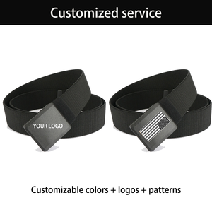 Cinturón elástico táctico de tela de lona de todos los tamaños, característica elástica con hebilla de plástico con cinturón de hombre, libre de alergias de Metal - Product Image 5