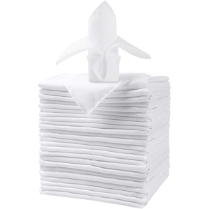 Servilletas Rectangulares Blancas de Poliéster Jacquard Hechas a Mano para Bodas y Hoteles, Estilo Lino Lavado, Duraderas y Desechables, Venta al Por Mayor - Product Image 1