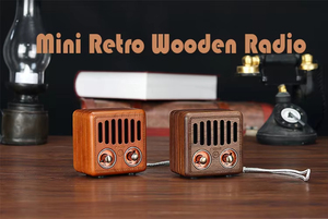 Vofull 908 800mha 5V 1A mini bluetooth Loa di động thực sự rắn gỗ AM FM Radio với TF chức năng thẻ - Product Image 4