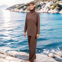 Badkleding Tweedelig Premium Jersey Hijab Bescheiden Islamitisch Zwempak voor Vrouwen Burkini's Gevoerde Hijab Outfit Moslima Set