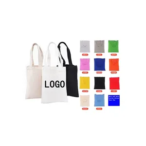 Premium çevre dostu alışveriş çantası özel Logo baskılı geri dönüşüm düz organik pamuk kanvas Tote çanta