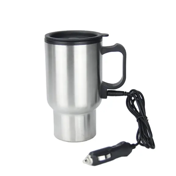 16 Oz Stainless Steel Double Wall Insulated 12V Electric Car Heating Mug Cup