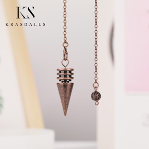 Commercio all'ingrosso oro antico argento cono di metallo Reiki Dowsing amuleto rame pendolo energia Pendulo divinatorio gioielli. - Product Image 4