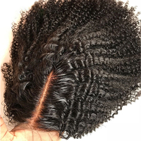 Perruque Bouclée Onde d'Eau en Cheveux Birmans Vierges Bruts, Perruque Frontale en Dentelle HD 13x4, Perruque à Fermeture en Dentelle HD Sans Colle 4x4 5x5 pour Femmes Noires