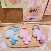 Porte-clés en peluche cheval floqué mignon en gros, pendentif créatif pour sac, ornement de sac à dos, cadeau