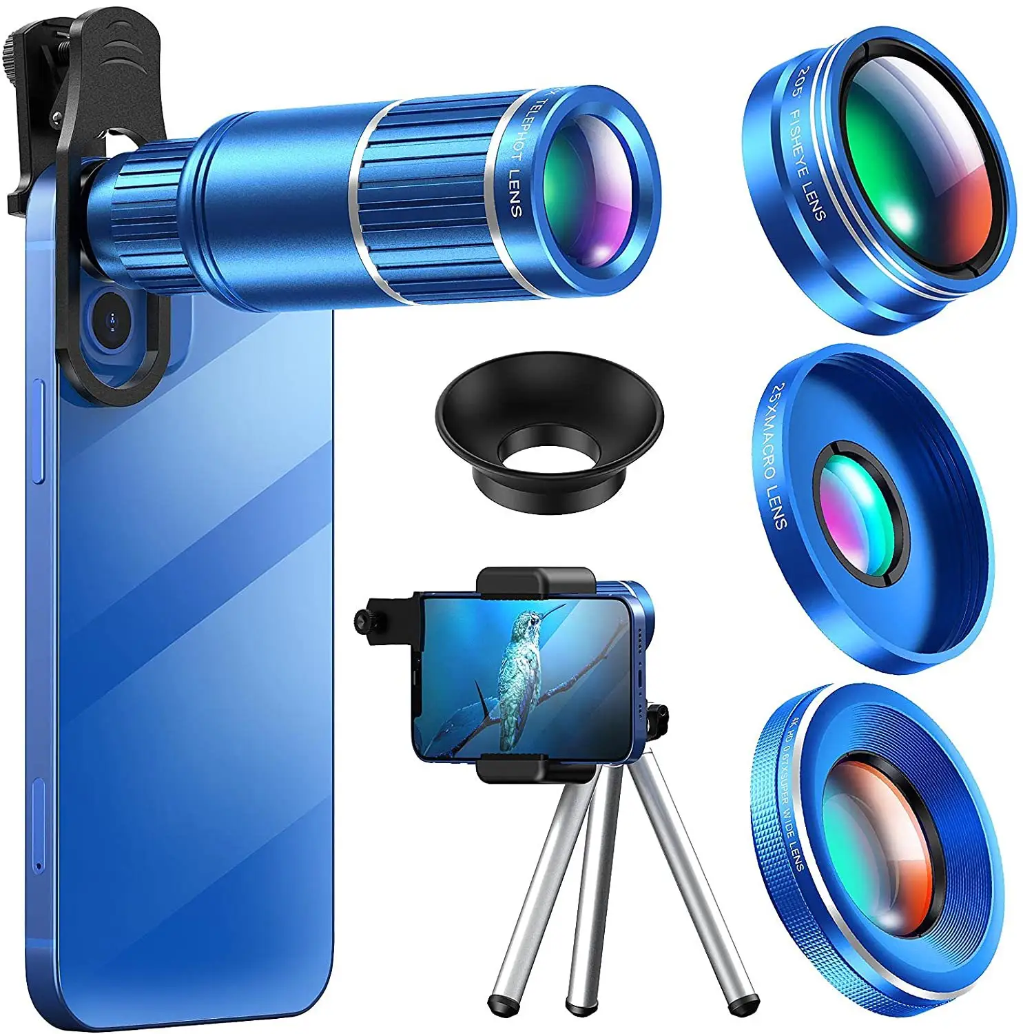 Android telefon zoom cep telefonu teleskop optik Lens kiti için HD optik cep 22X harici kamera telefoto lens