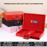 Boîte de rangement vide pour Mahjong, mini et grande, avec couvercle rabattable, boîte cadeau rectangulaire portable pour Mahjong et jetons, organisateur d'accessoires de jeu