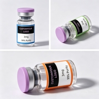 Étiquettes personnalisées anti-poussière pour flacons de peptides de 3 ml/5 ml, autocollants de conservation propres avec boîtes individuelles assorties pour flacons.