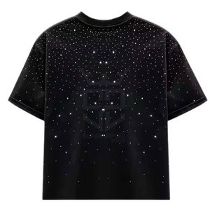 T-Shirt Oversize di Alta Qualità in Cotone 100% Lavorato a Maglia 260g con Logo Personalizzato, Strass e <span class=keywords><strong>Design</strong></span> Stampato per Uomo - Product Image 1