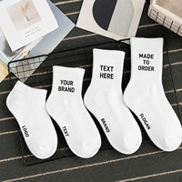 Chaussettes décontractées en coton respirant anti-odeur pour hommes avec logo personnalisé, chaussettes de sport OEM taille personnalisée pour l'automne, chaussettes à logo tricoté sur mesure