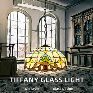 Tiffany lampada moderna lampada a sospensione in vetro colorato lampada da pranzo soggiorno cucina isola corridoio studio centrale LED E26 - Product Image 2