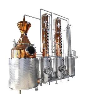300L distilling Machine for Whisky Rum Gin Vodka Brandy Spirit distiller equipment Copper Pot still distillery