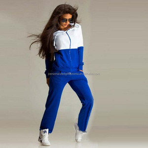 Lot de 2 survêtements <span class=keywords><strong>en</strong></span> molleton éponge pour femmes, pantalons de survêtement, vestes à capuche, ensembles de sweats pour filles - Product Image 2