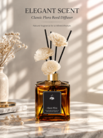 Diffuseur de parfum d'ambiance de luxe longue durée avec bâtonnets floraux, flacon de parfum d'intérieur
