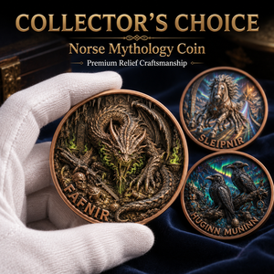 Pièce de monnaie en cuivre pur 999 de 1 oz, série Créatures Mythiques Nordiques, style peint, colorée, en relief 3D, édition UV pour collectionneurs - Product Image 1