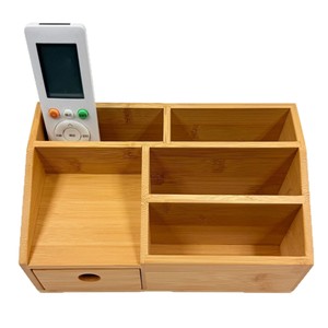 Bamboo <b>Storage</b> <b>Box</b> Rectangle Office Organizer No Lid Desktop <b>Drawer</b> Organizer For Home Office Living Room - Product Image 2