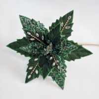 Fleurs artificielles de Poinsettia en polyester pour décorations de Noël intérieures, taille personnalisée, pour usage en couronnes, cérémonies et fêtes.