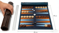 Jeu de backgammon portable enroulable avec plateau en cuir PU imperméable et durable, pliable, matériaux et couleurs personnalisables