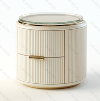 Table de chevet mini réglable en bois massif, design moderne et épuré, avec rangement et 2 tiroirs, idéale pour appartement, chambre et salon - Collection 2025