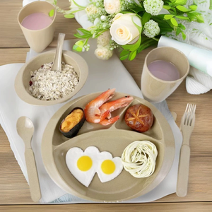 Juego de Platos <span class=keywords><strong>para</strong></span> Bebés Ecológicos y Libres de BPA, Aptos <span class=keywords><strong>para</strong></span> Alimentos, Incluye Taza con Separador, Cuchara y Tazón - Product Image 2