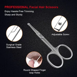 Professional Custom Women Men Curve Stainless Steel Beauty Eyebrow Hair Trimming Manicure Cuticle Nail Scissors
