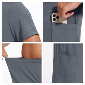 Medical Uniform Nurses Wear Wholesale <b>Work</b> Nursing Suit Jogger Hospital Reusable Polyester Customized <b>Scrub</b> Set Fabric <b>Scrubs</b> - Product Image 3