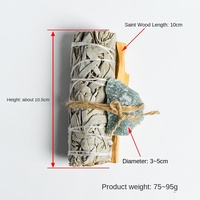 Großhandel California Sage White Sage Smudge Kit Roh kristalle Palo Santo Aroma therapie Set Home Energy Cleansing Gravur