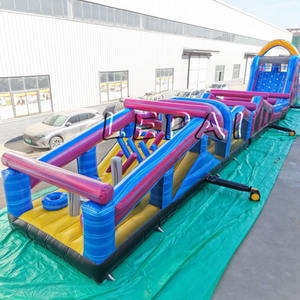 Château de saut de toboggan de parcours d'obstacles de couleur de marbre <span class=keywords><strong>pour</strong></span> des enfants adultes piscine gonflable de PVC de haute qualité de double voie sèche humide - Product Image 2