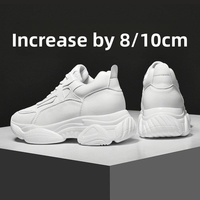 Chaussures unisexes rehaussantes 10cm 8cm 6cm en microfibre PU, respirantes, décontractées, style baskets papa, ODM OEM, fourniture directe usine