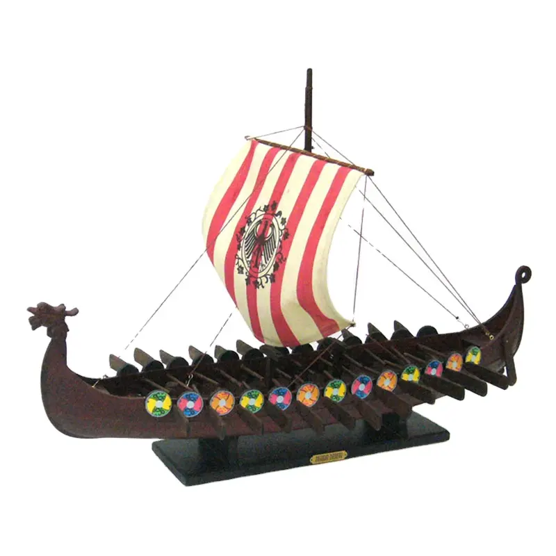Groothandel Houten Drakkar Oseberg Viking Schip Model Nautische Souvenir Maritieme Relatiegeschenk Antieke Woondecoratie