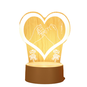 Lampe de chevet LED créative 3D moderne et mignonne en forme de dessin animé, rechargeable par USB, en acrylique, ours, RGB, à intensité variable, décoration de chambre à coucher, festive - Product Image 3