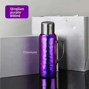 Thermos à vide en titane pur avec affichage mécanique de la température, grande capacité, infuseur à thé, 6-12 tasses - Product Image 1