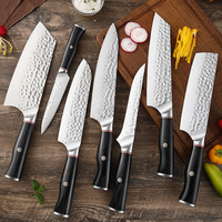 Couteaux de cuisine forgés à motif martelé 5Cr15 : Couteau d'office, Couteau de boucher, Couteau de chef, Couteau Santoku, Couteau Nakiri, Couteau à désosser, Couteau utilitaire