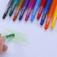 Lot de 12 crayons de couleur rotatifs sans saleté pour enfants, idéal pour le dessin