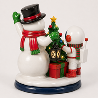Sculpture de Père Noël Astronaute en Résine Personnalisée Peinte à la Main, Résistante à la Corrosion, Décoration de Noël pour Centre Commercial