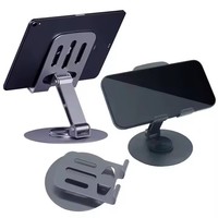 Support de téléphone portable universel en métal pliable à 360 degrés, support de bureau rotatif pour tablettes, angle réglable, logo personnalisé