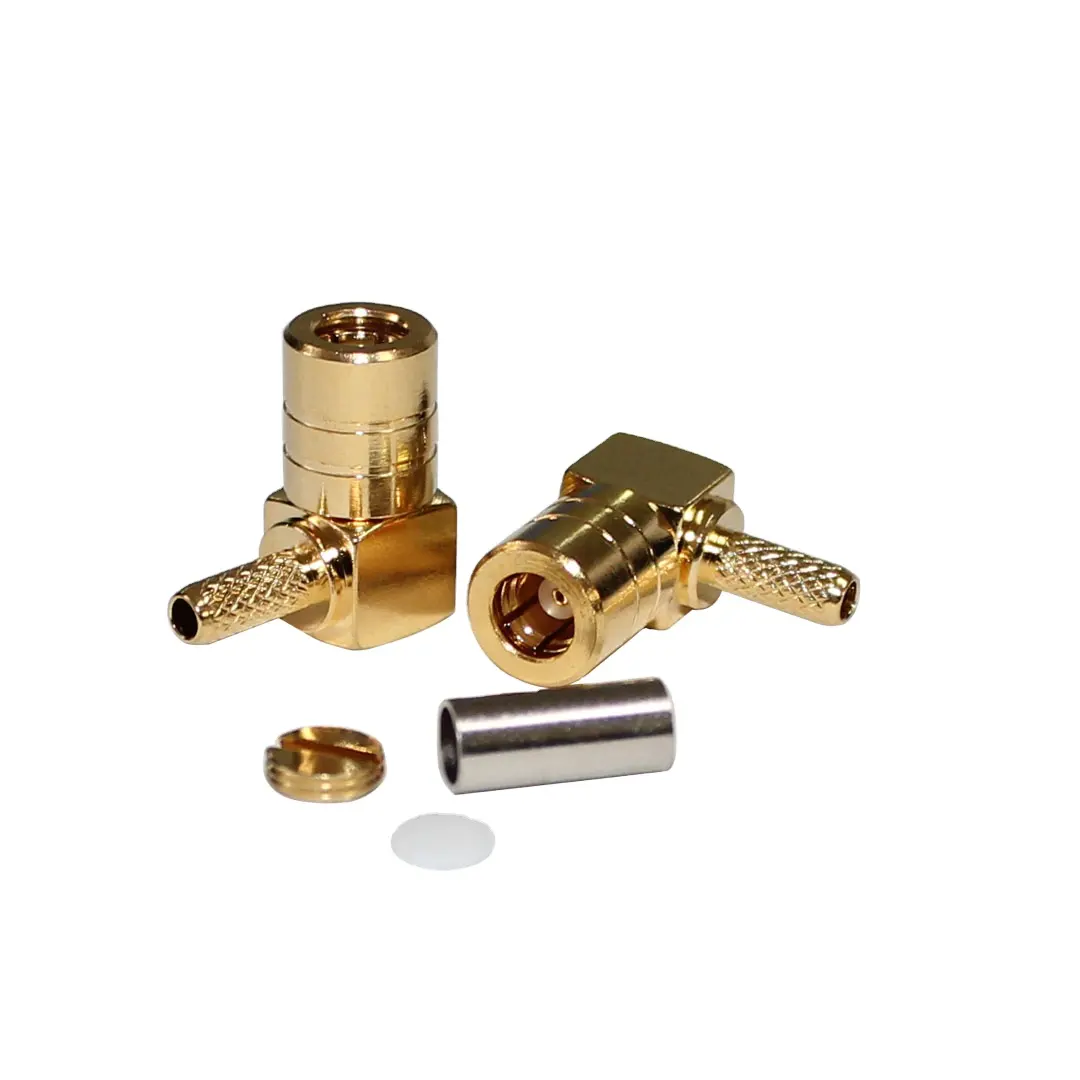 Wholesalers SMB-C-KW-1.5 Gold-plated all-copper elbow RF coaxial adapter for RG316 wire and cable
