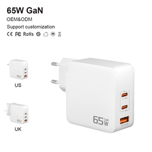 Cargador GaN Tipo C de 65W con Múltiples Puertos (3 Puertos: 2*USB-C, <span class=keywords><strong>1</strong></span>*USB-A) Carga Súper Rápida para <span class=keywords><strong>iPhone</strong></span>/Xiaomi/Huawei/Samsung/Tabletas/Laptop - Product Image 1