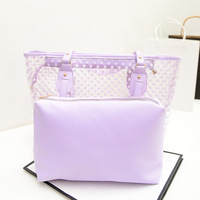 Sac à linge pliable léger et écologique en PVC imperméable avec logo personnalisé, fermeture éclair, poignée souple et maille portable