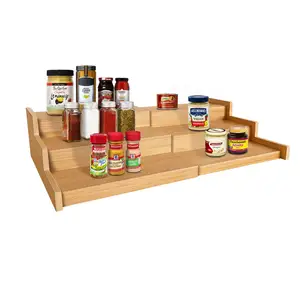 organizador de cocina 3 tier expandable cabinet kitchen spice rack space saving tiered spicy spice drawer organizer shelf