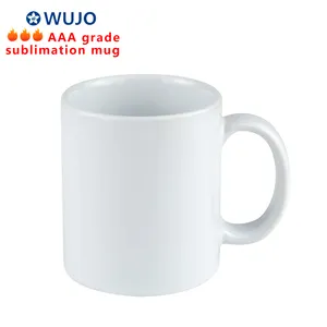 WUJO Plain White Ceramic Sublimation Mug Supplier 11oz Sublimation Blanks Mugs