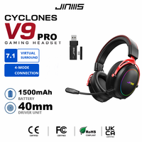 Casque de jeu JINMS V9 PRO Tri Mode avec haut-parleur de 40 mm, son surround 7.1, batterie de 1500 mAh, 285 g, casque supra-auriculaire OEM ODM