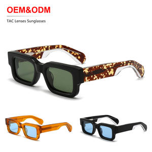 Lunettes de soleil épaisses en acétate pour femmes 2025 Lunettes de soleil rétro pour hommes Lunettes de soleil vintage à la mode ovales polarisées UV - Product Image 1