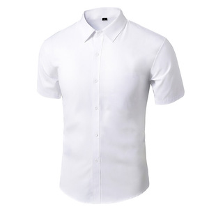 Fabricante OEM/ODM, Camisa de Vestir Casual de Manga Corta para <span class=keywords><strong>Hombre</strong></span>, de Franela Delgada, Transpirable, Tejida, para Oficina, con Logotipo Personalizado al por Mayor - Product Image 2