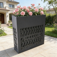 Jardinières rectangulaires grandes et creuses en acier galvanisé thermolaqué, résistantes à l'eau, durables, fabriquées directement en usine