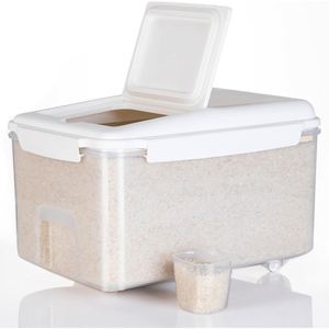 Wholesale <b>Large</b> Capacity Clear Plastic Rice Dispenser Box and Measuring <b>Cup</b> Sealed Grain Storage Container for Food Storage - Product Image 1