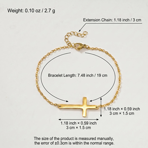 Stainless Steel Unisex <b>Couple</b> <b>Bracelet</b> with Cross Pendant Trendy Custom Kit for Anniversary Occasion - Product Image 6