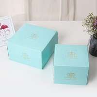 Boîte à gâteau d'anniversaire personnalisée avec logo, style fantaisie, emballage de pâtisserie portable, boîte en papier jetable, boîtes en papier enduit pour gâteaux