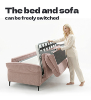 Nordisches Komfortables Stoffsofa 3-Sitzer Faltbar Platzsparend Modernes Wohnzimmer Schlafsofa für Apartments und Hotels